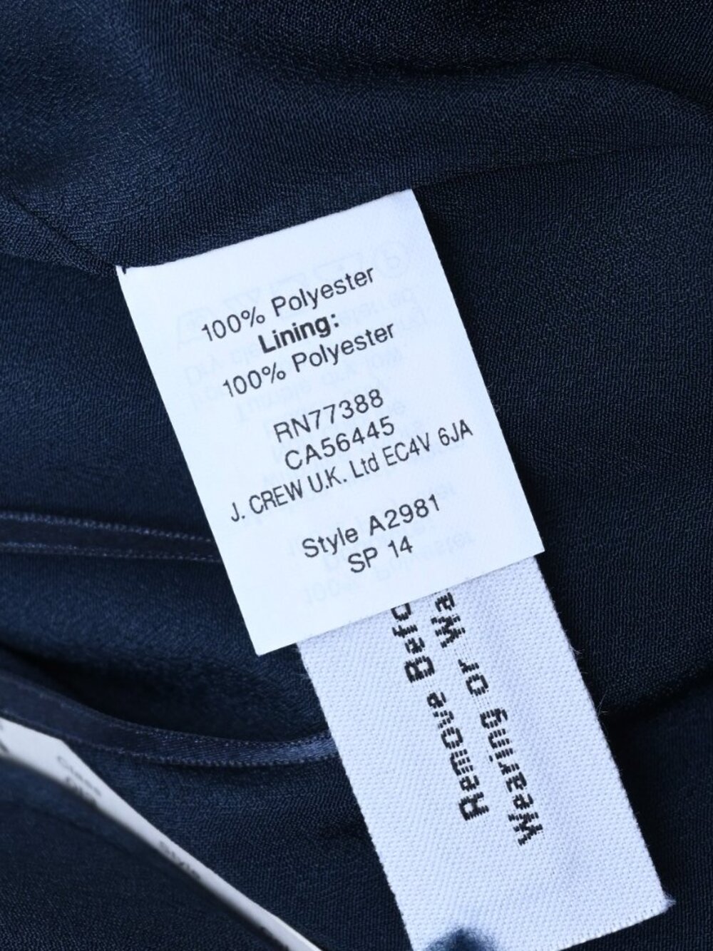 J Crew Vintage Skirt Straight Navy Blue Knee Length Women's Size 6 NWTS - Picture 5 of 6